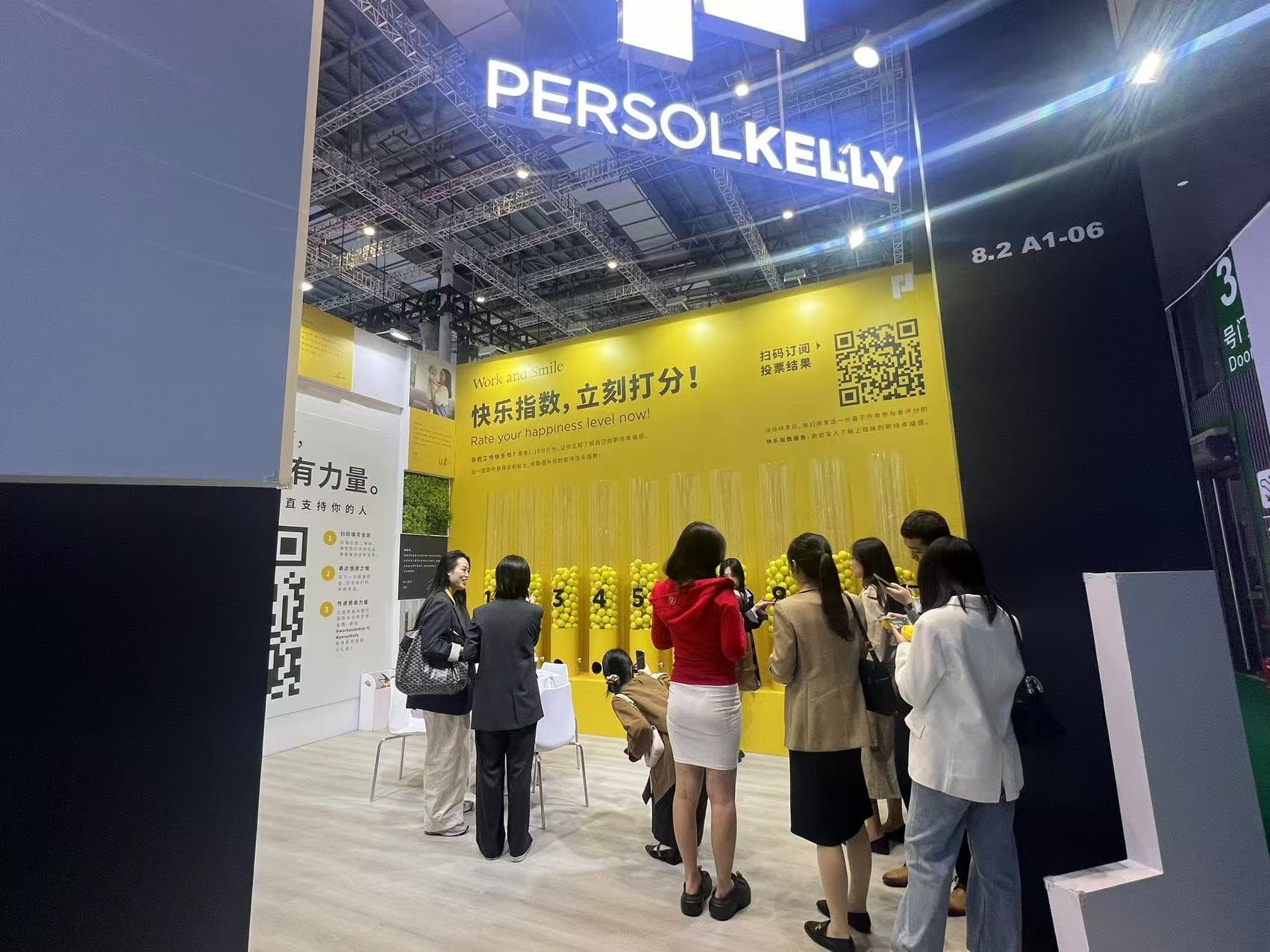 Busy visitor activity at the PERSOL exhibition booth